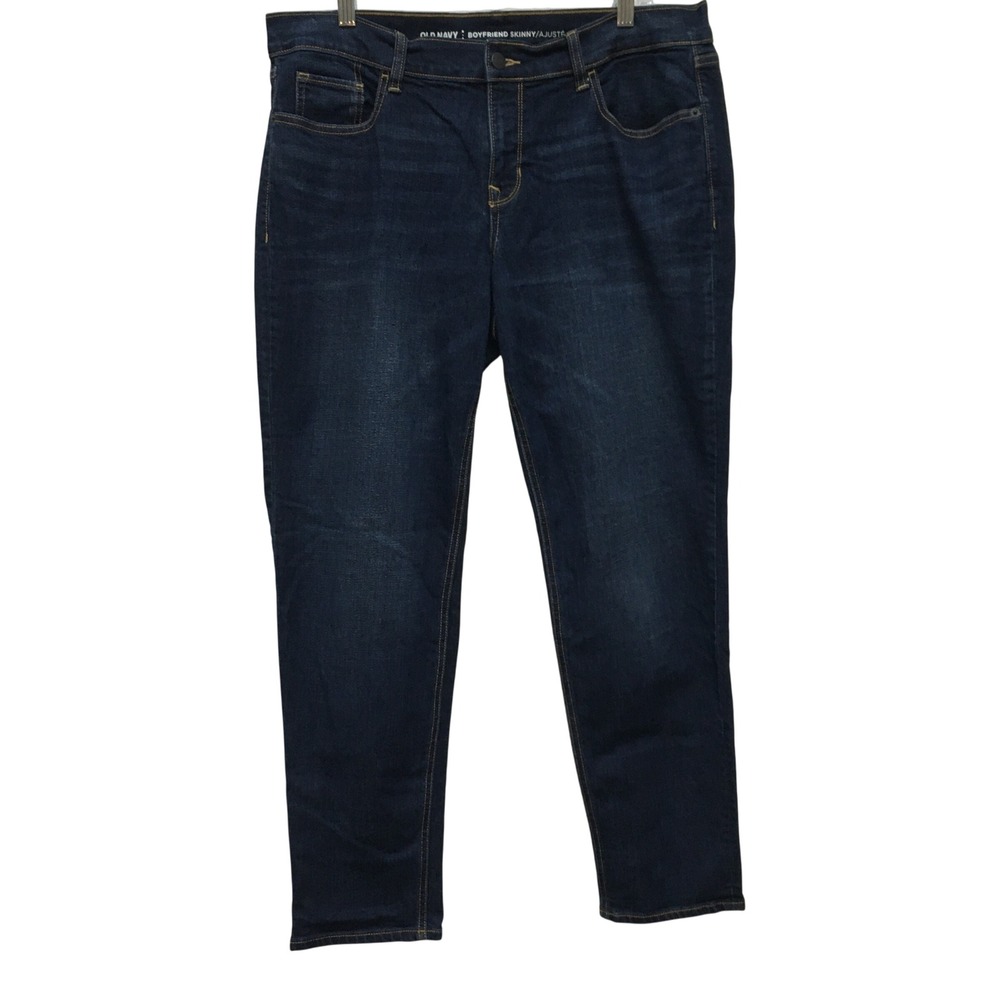 Old Navy Boyfriend Skinny Jeans Women's 12 Dark Wash Stretch Denim Casual